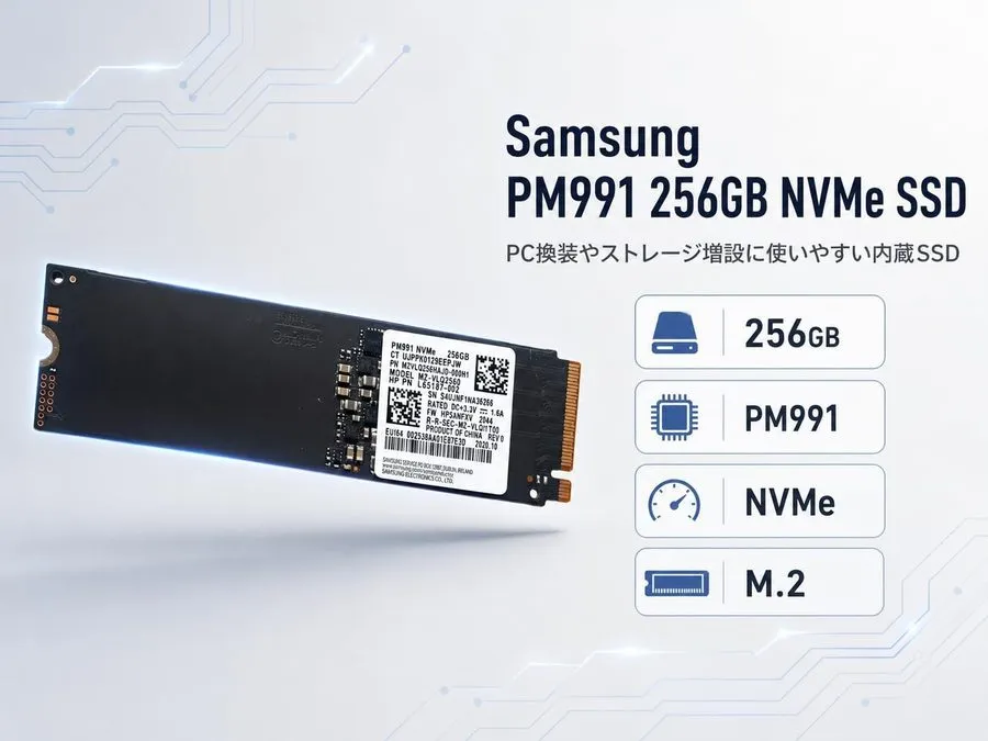 SSD-накопитель SAMSUNG PM991 256GB SSD M.2 2230 PCIE 3.0 X4 NVME SSD BLACK