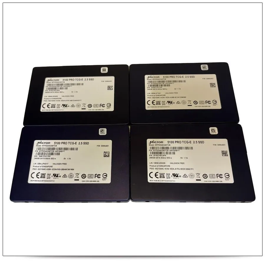 SSD-накопитель Micron 5100 PRO 2.5" SSD 240GB SATA 6Gb/s MTFDDAK240TCB 2.5” HDD — фото лота 1