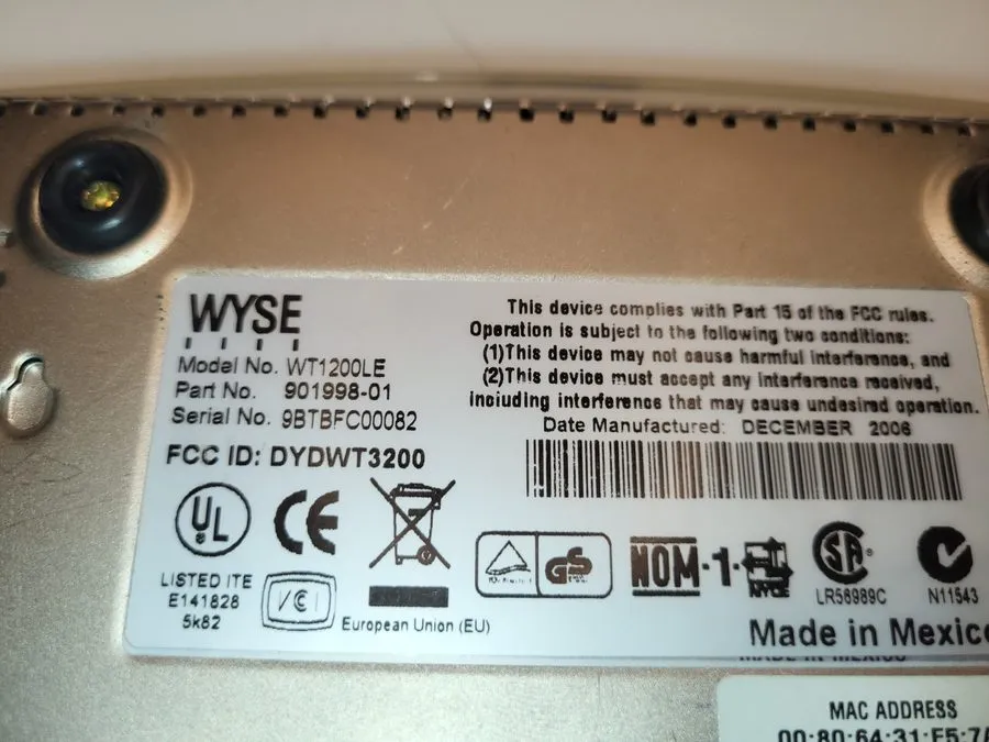 Тонкий клиент WYSE WT1200LE Winterm Thin Terminal Client 901998-01 — фото лота 2