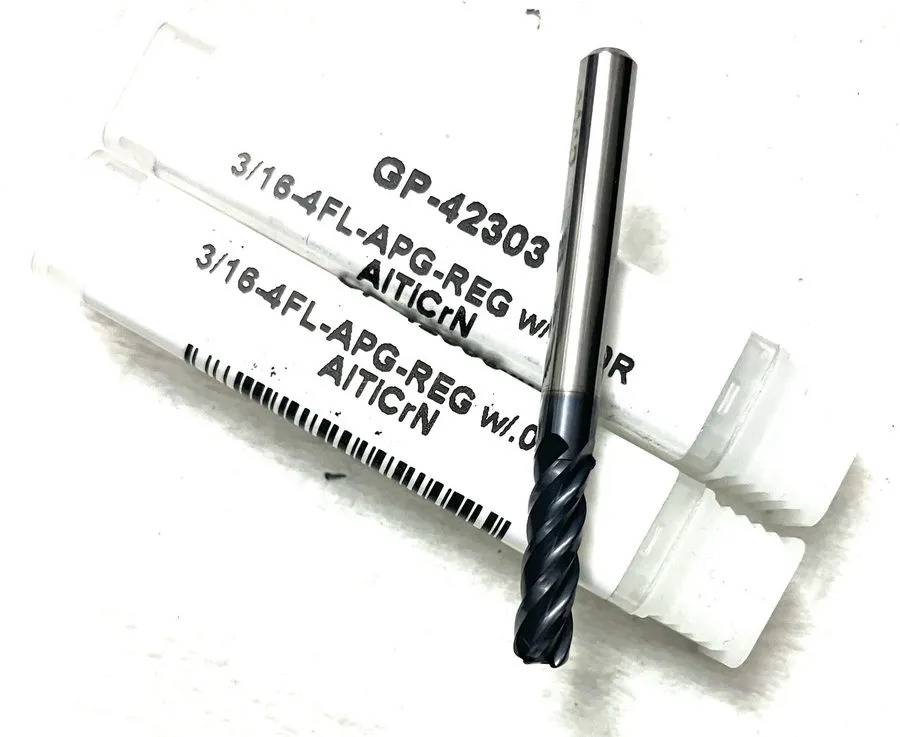 Режущий инструмент Carbide Plus 3/16" 4FL Corner Radius End Mill .03R Carbide Al