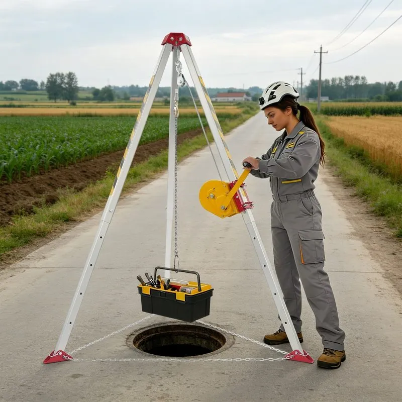 Оборудование видеонаблюдения 180kg/397lbs Heavy Duty Rescue Tripod Kit Confined  — фото лота 4