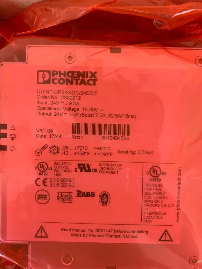 Блок питания PHOENIX CONTACT QUINT-UPS/24DC/24DC/5 2320212 Power Supply