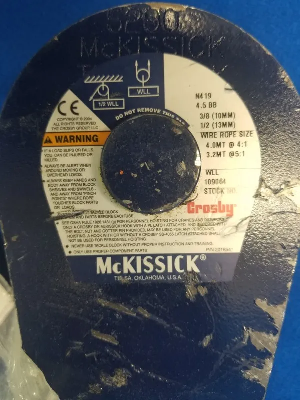 Такелажная скоба CROSBY 109064 Pulley Block, Shackle, 3/8"-1/2" Rope dia 48FP96