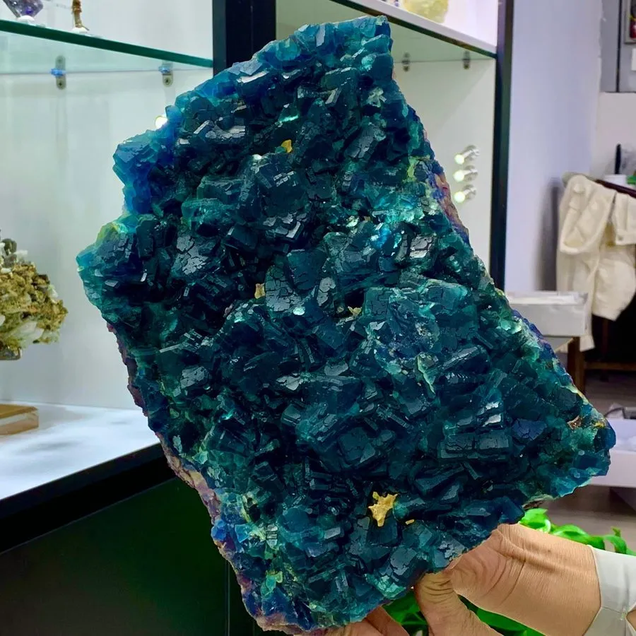 Лабораторный прибор 26.18LB Natural fluorite Blue Green Purple cubic mineral cry