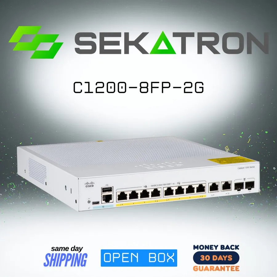 Коммутатор Cisco Catalyst C1200-8FP-2G 8-Port PoE+ Managed Switch 120W