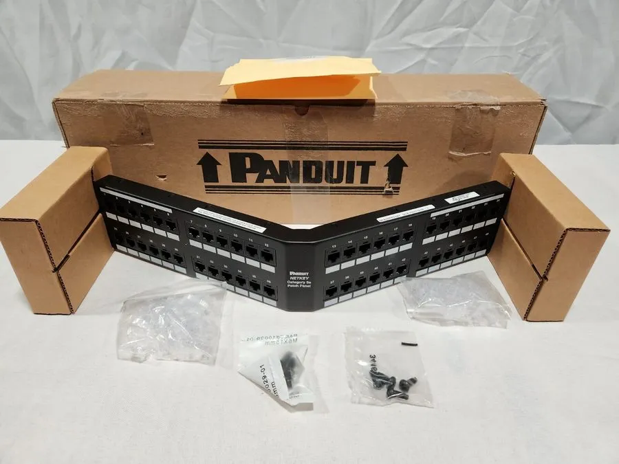 Патч-панель Panduit Netkey Angled 48 Port Patch Panel NKA5EPPG48Y Cat5E 2RU