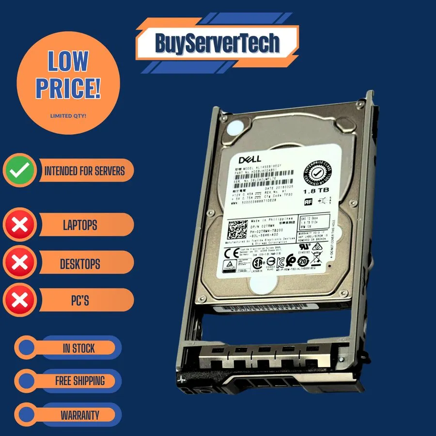 Жёсткий диск Dell 2TRM4 1.8TB 10K SAS 12G 2.5" HDD AL14SEB18EQY 1 Year war 02TRM