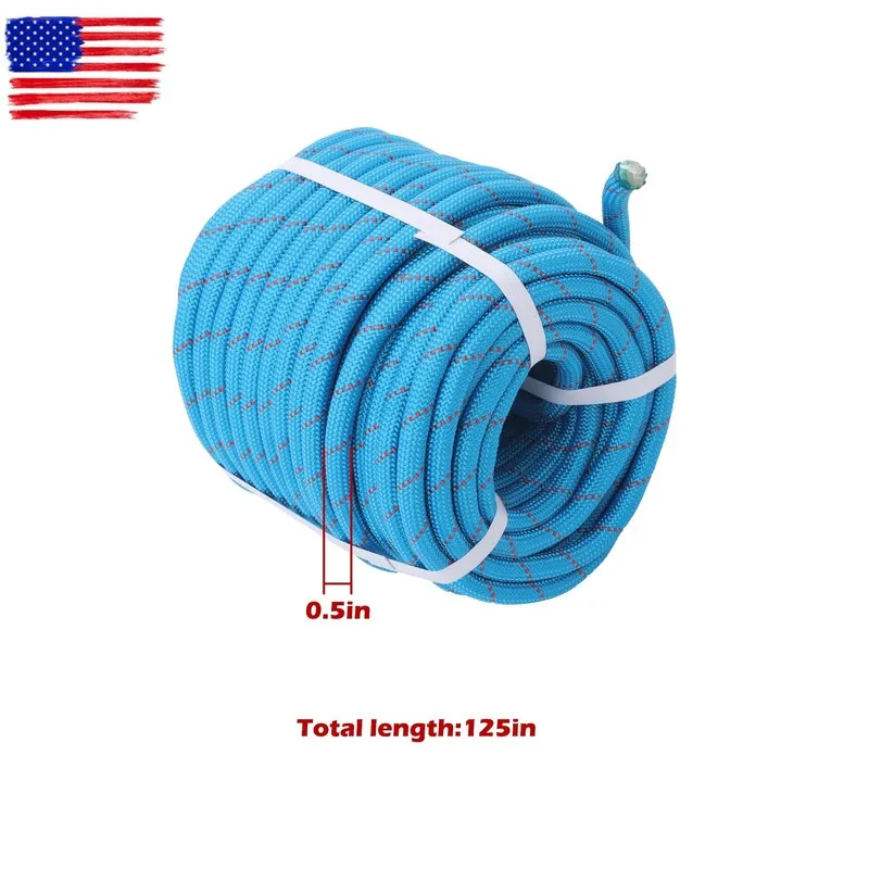 Таль 0.55 in x125ft Arborist Bull Rope Tree Hoist Rigging Line Polyester Rope Bl