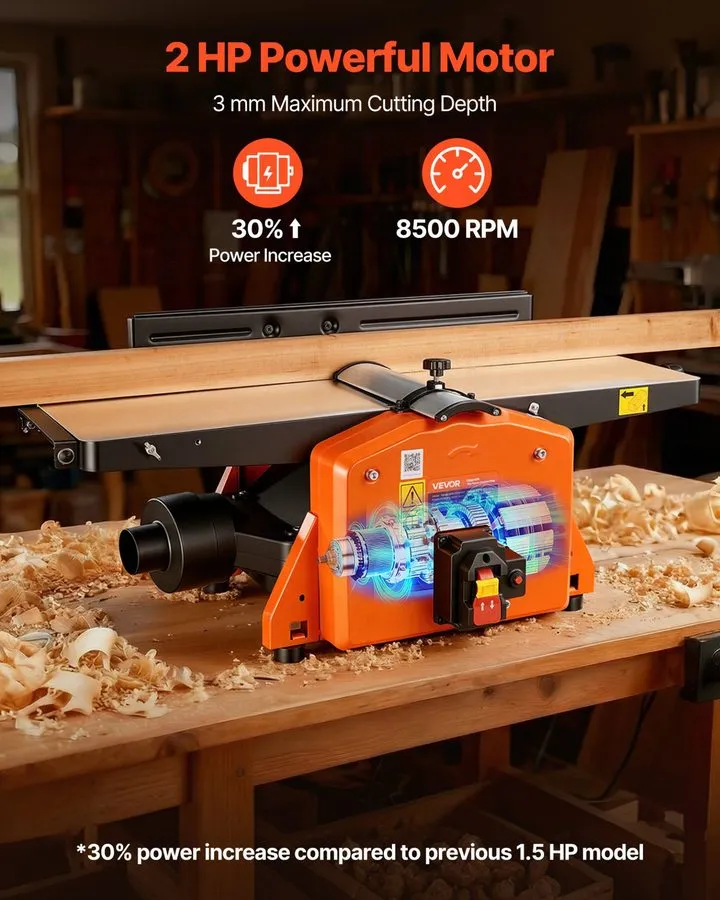 Оборудование ЧПУ 8” Benchtop Jointer 2HP Spiral Cutterhead 18-Blade 8500RPM Wood — фото лота 1