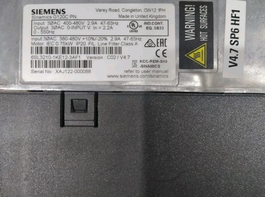 Частотный преобразователь Siemens Sinamics G120C PN Variable Frequency Drive 0.7