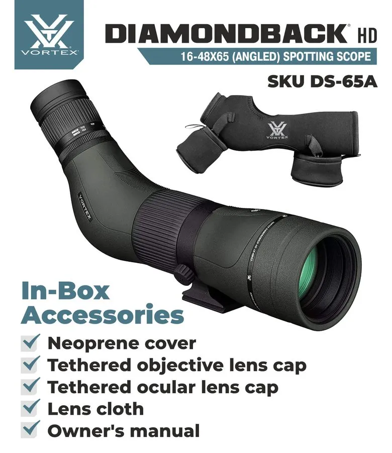 Оборудование видеонаблюдения Vortex DIAMONDBACK HD 16-48X65 ANGLED Spotting Scop — фото лота 2
