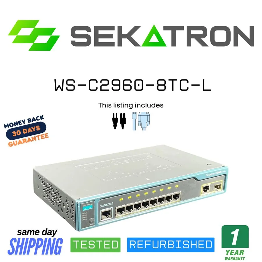 Коммутатор 📶 Cisco WS-C2960-8TC-L • 8-Port Fast Ethernet + 1× Gigabit Uplink ⚡