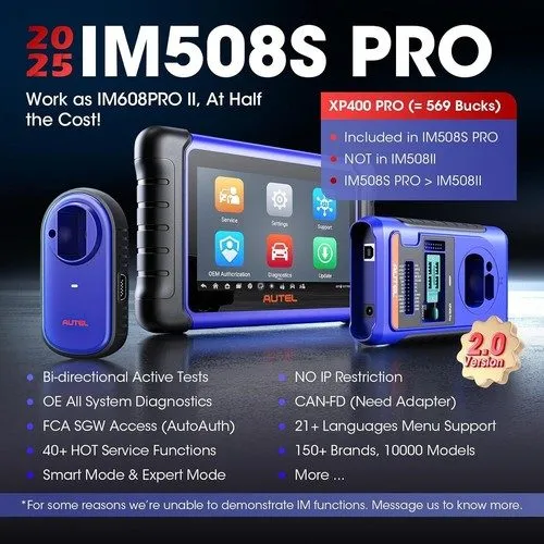 Диагностический сканер 2026 Autel MaxiIM IM508S IMMO Key Programming Tool All Sy — фото лота 1