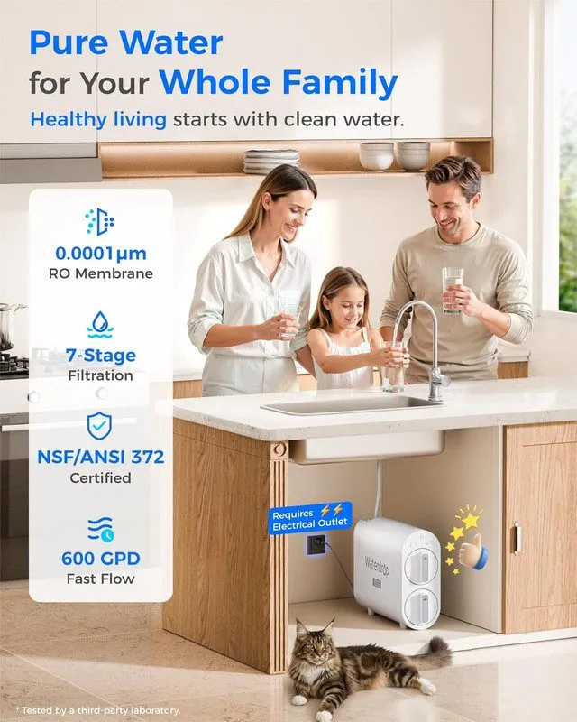 Насос Waterdrop G2P600 Reverse Osmosis System, 600 GPD, 7 Stage Tankless Water F