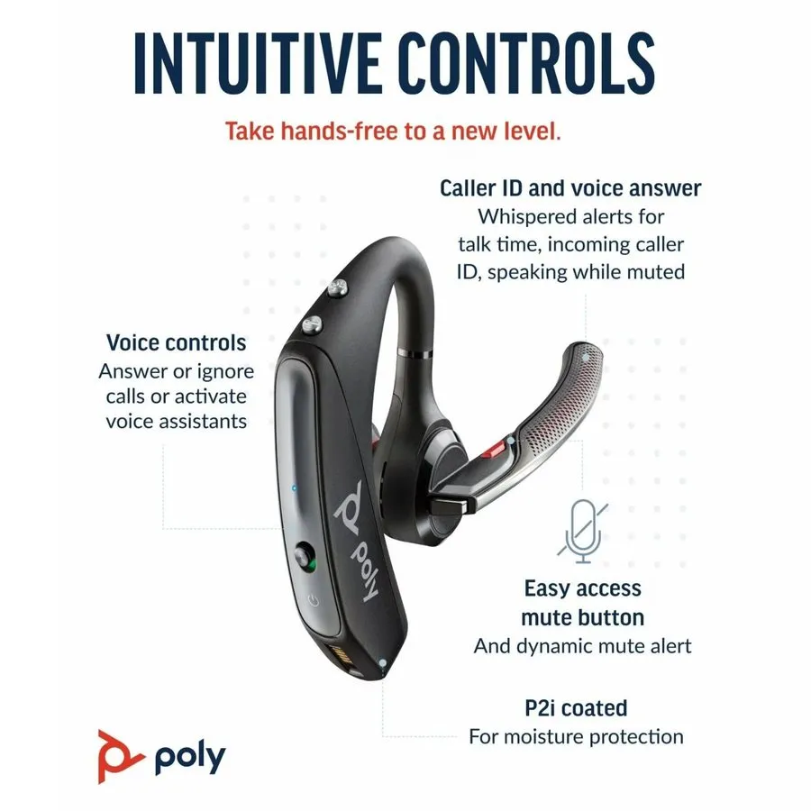 VoIP-шлюз HP Poly Voyager 5200 Bluetooth Headset 4-Mic w/USB-A to Micro USB Cabl
