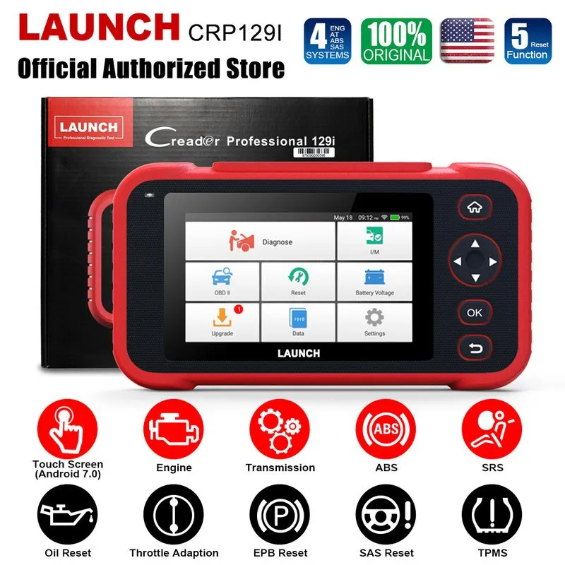 Диагностический сканер 2026 LAUNCH CRP129I Car OBD2 Scanner Engine ABS SRS SAS T — фото лота 1
