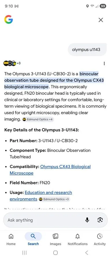 Микроскоп Olympus Microscope Binocular Head U-1143 для CX43 U-CB130-2 — фото лота 1
