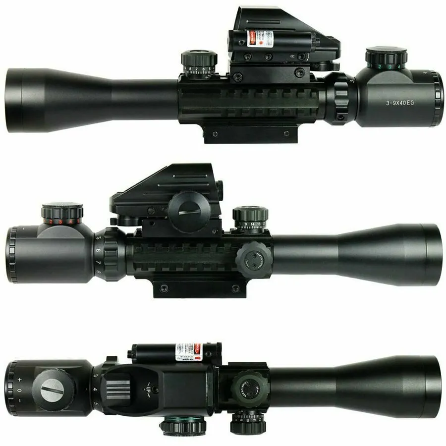 Оптико-электронная система 3-9X40 Illuminated Rifle Scope with Red Laser Sight &