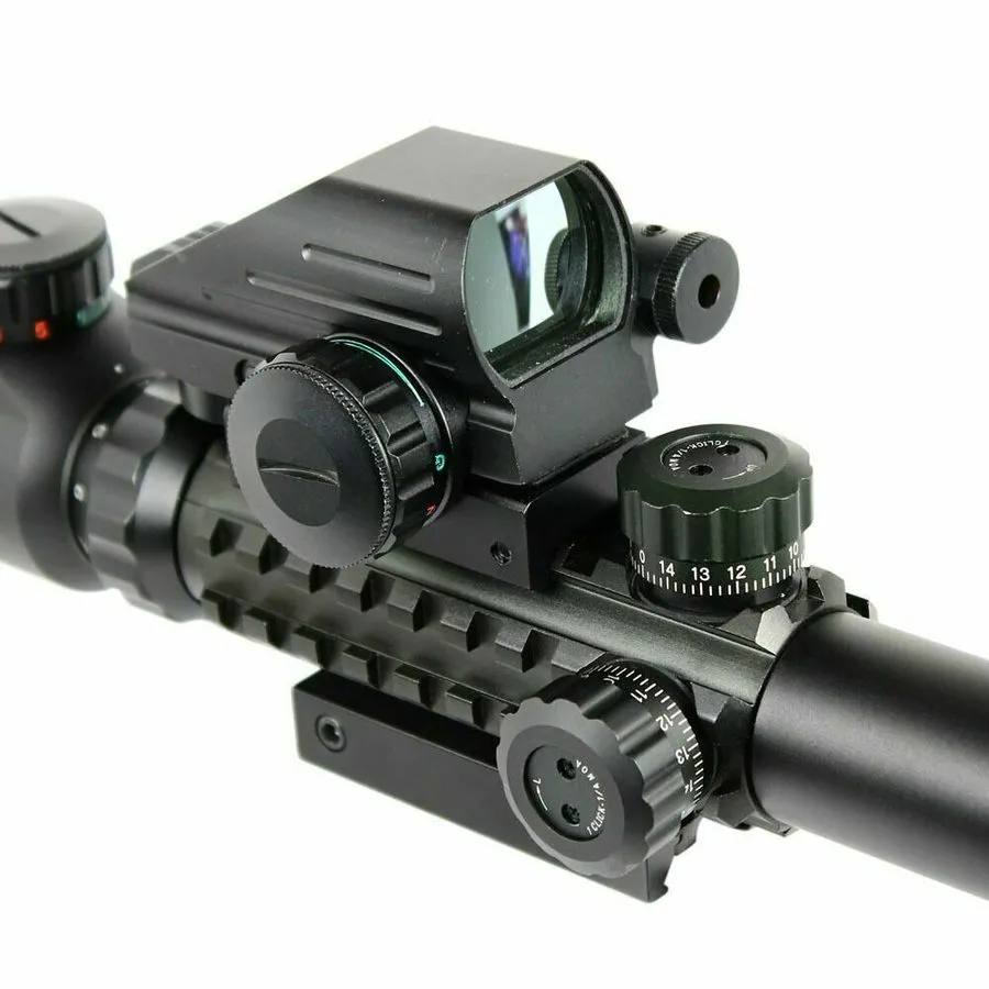 Оптико-электронная система 3-9X40 Illuminated Rifle Scope with Red Laser Sight & — фото лота 2