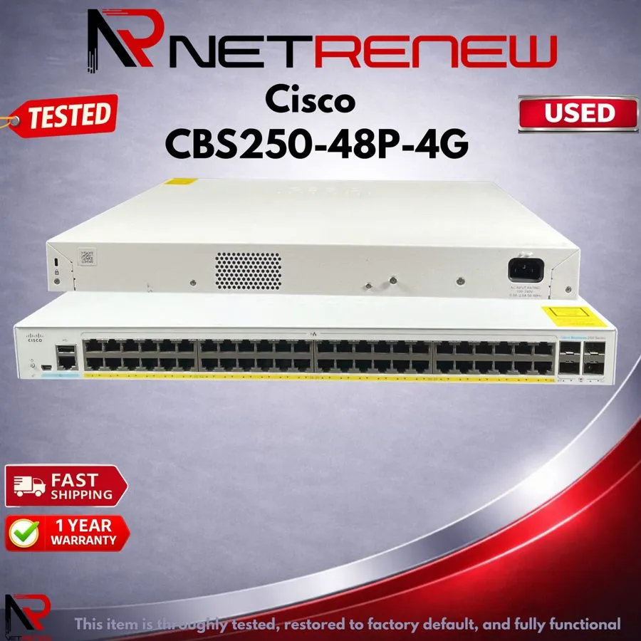 Коммутатор Cisco CBS 250 CBS250-48P-4G 48 Ports PoE Gigabit Ethernet Switch