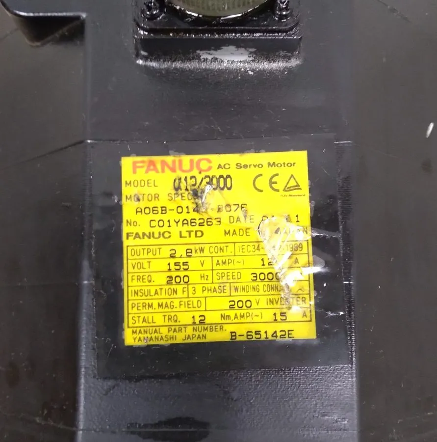 Серводвигатель FANUC AC SERVO MOTOR MODEL A12/3000 A06B-01??-B075