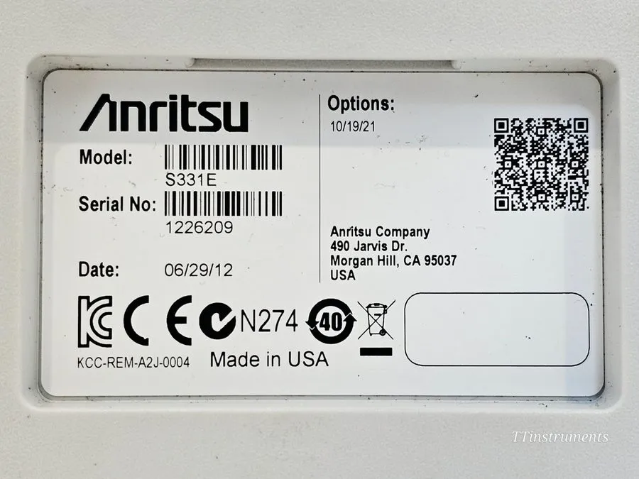 Анализатор Anritsu S331E SiteMaster Cable & Antenna Analyzer Opt 10/19/21 2-4GHz — фото лота 2