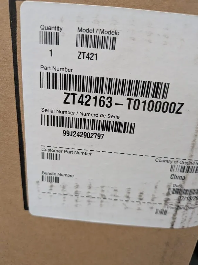 Принтер этикеток Zebra ZT421 6" Thermal Transfer Label Printer 203dpi USB Ethern