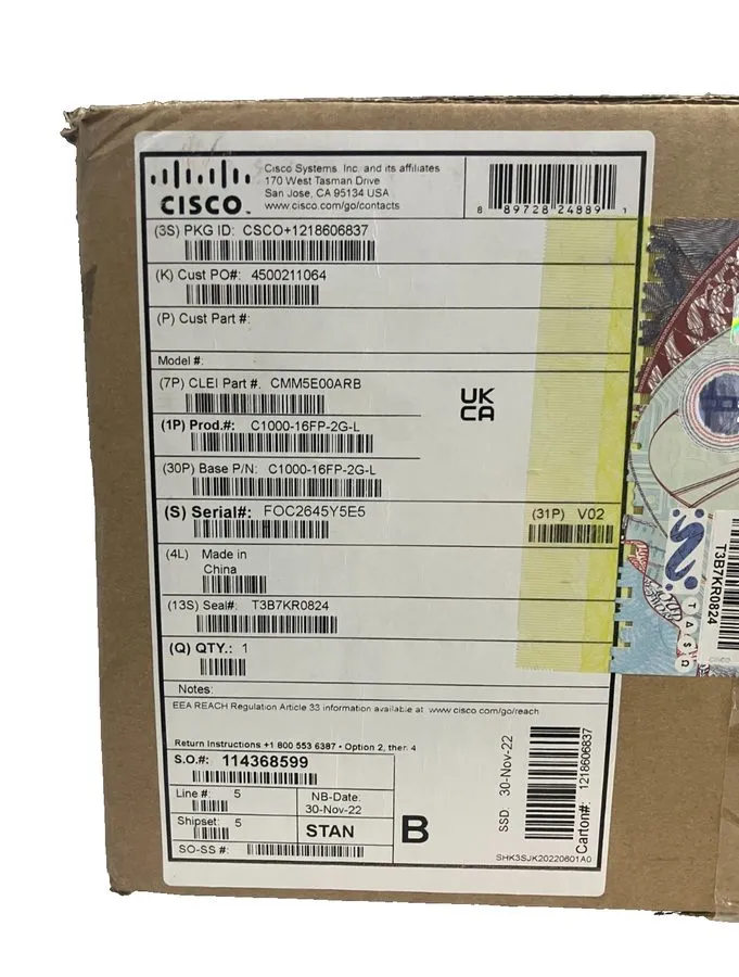 Коммутатор Cisco C1000-16FP-2G-L 16 Ports PoE Managed Switch Sealed