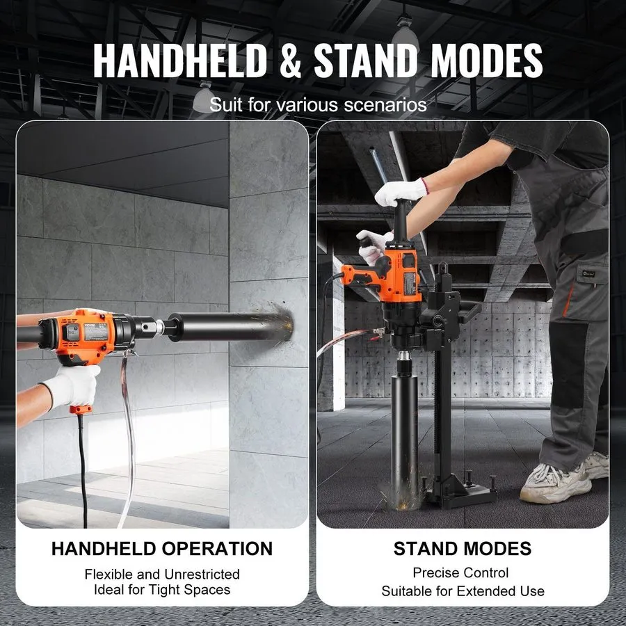 Оборудование 2000W Diamond Core Drill 0.8-6.3in, Handheld & Stand Use — фото лота 2