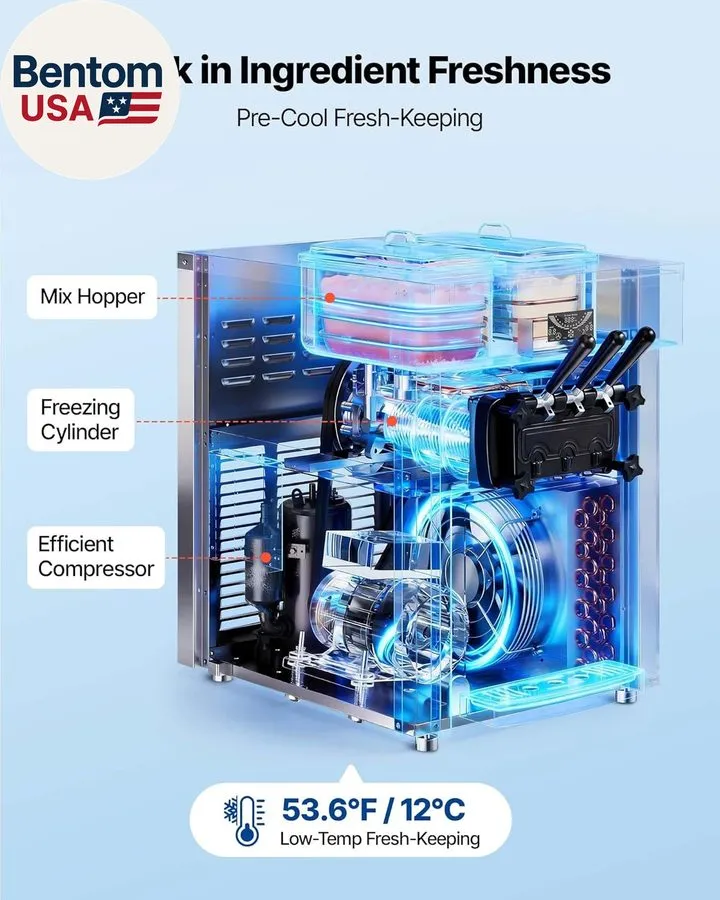 Оборудование для общепита TECSPACE 20-28L/H Commercial Soft Ice Cream Machine 22