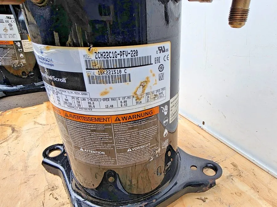 Компрессор COPELAND SCROLL COMPRESSOR ZCH22C1G-PFV-220 / 208-230V 1PH — фото лота 1