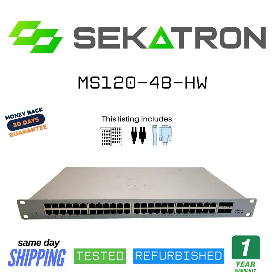Коммутатор 🔀 Cisco MS120-48-HW • 48x Gigabit Ports • 4x SFP Uplinks • Cloud Mana
