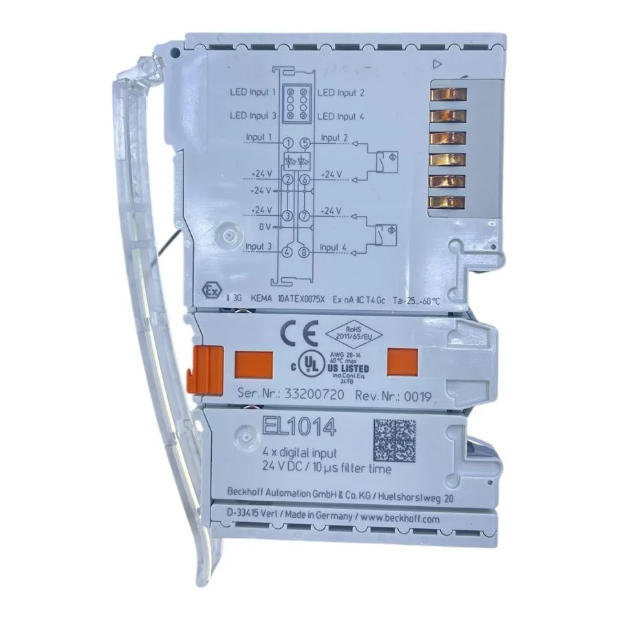 Модуль ввода-вывода Beckhoff EL1014 EtherCAT Terminal 4-Channel Digital Input 24