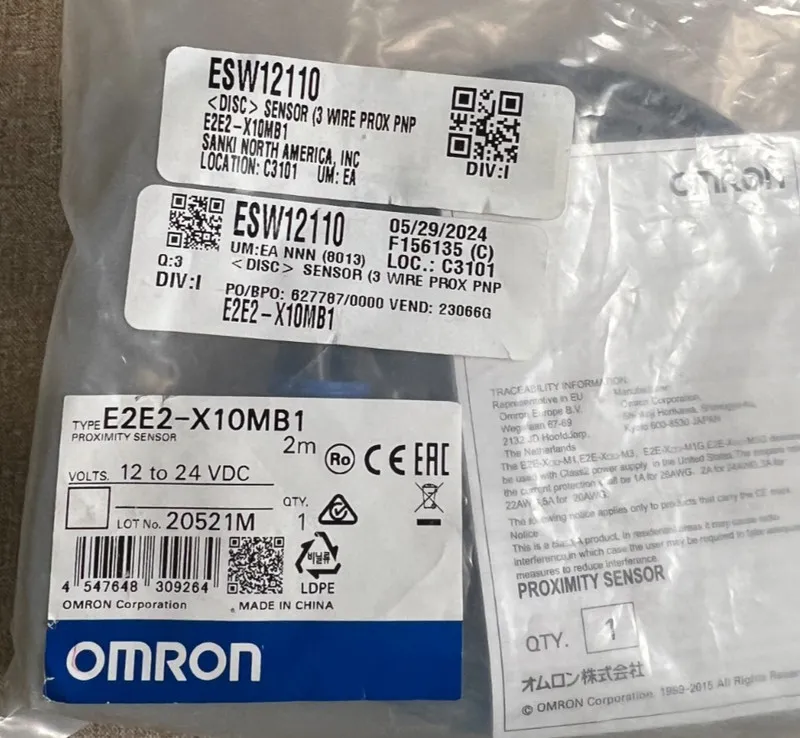 Датчик приближения OMRON E2E2-X10MB1 Proximity Switch Sensor 12-24VDC — фото лота 1