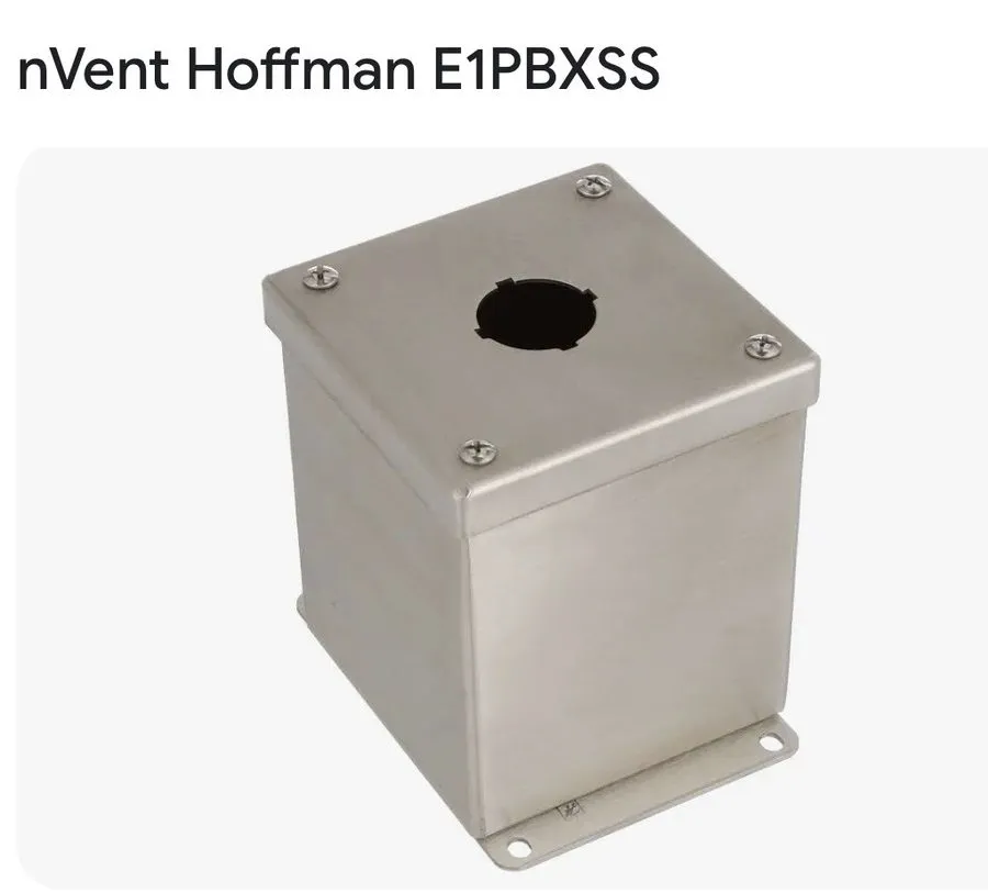 Монтажный шкаф Hoffman E1PBXSS, 4" x 4.75" x 4", 304 SS, One Hole, Pushbutton En