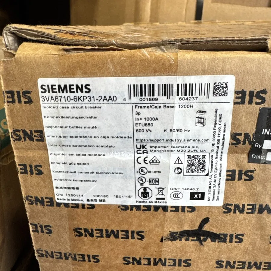 Автоматический выключатель 3VA6710-6KP31-2AA0 SIEMENS BREAKER 1200H Frame 1000 A