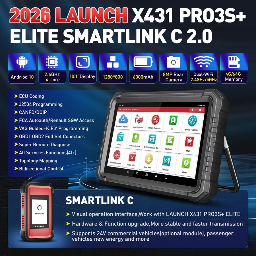 Диагностический сканер 2025 LAUNCH X431 PRO3S+ELITE Car Diagnostic Scanner Tool