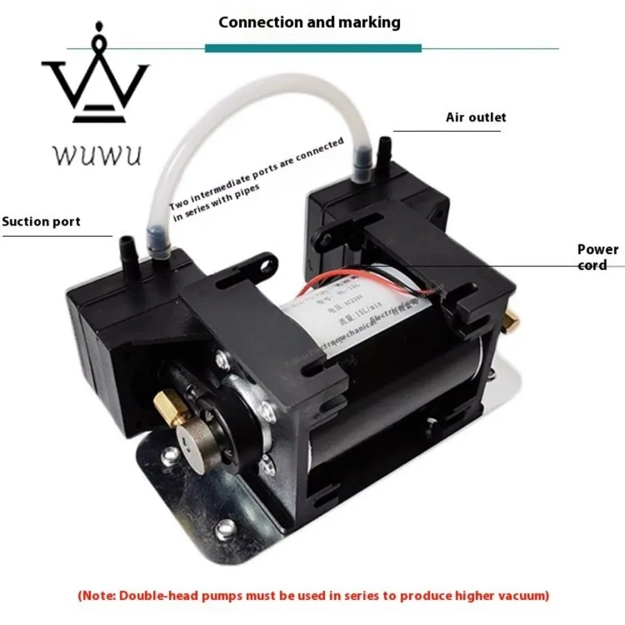 Насос 12V/220V High Positive Negative Pressure Vacuum Pump Double Head Diaphragm