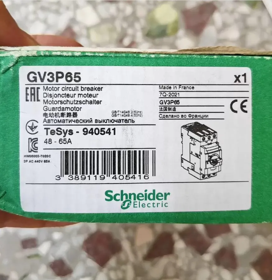 Автоматический выключатель GV3P65 48-65A Manual Motor Starter Button motor circu