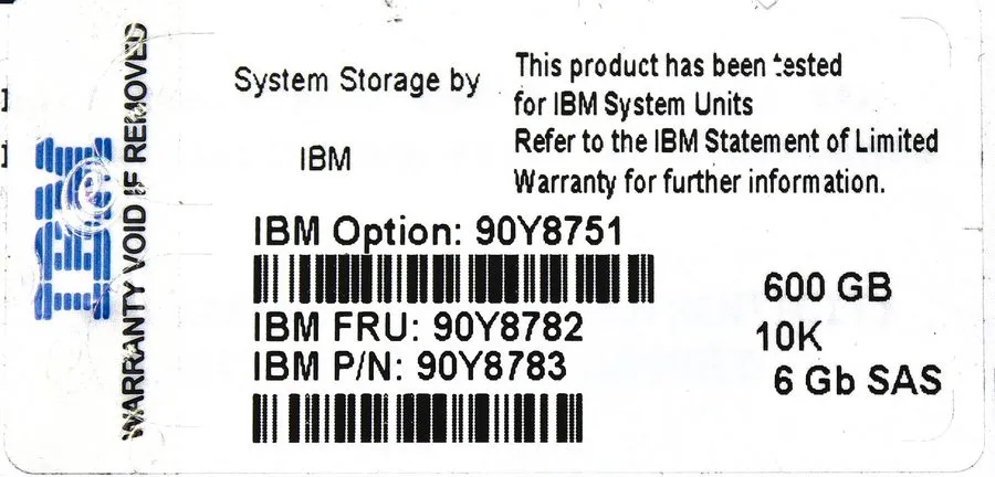 Жёсткий диск IBM 90Y8782 600GB 10K 2.5" SAS HDD