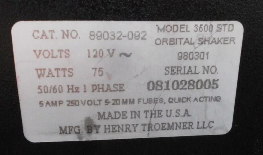 Шейкер VWR 3500 Standard Analog Orbital Shaker 89032-092 120V