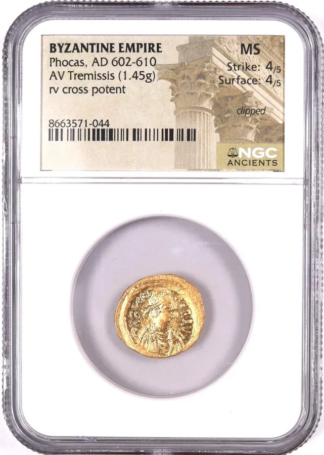 Лабораторный прибор Phocas Gold AV Tremissis Byzantine Empire 602-610 AD Certifi