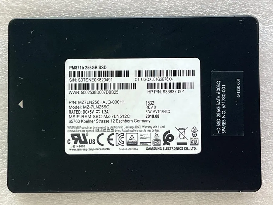SAMSUNG PM871a PM871b 256GB 512GB SSD Health Status 98%
