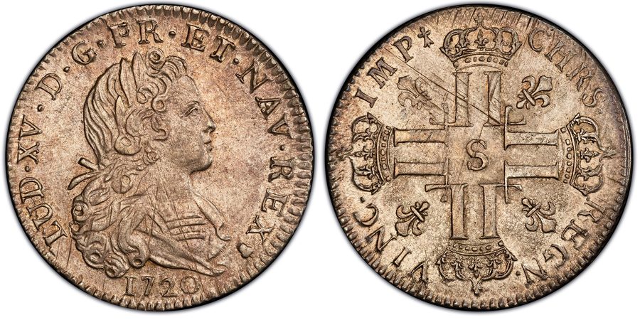 Лабораторный прибор US Colonial France Louis XV 1720-S AR 1/3 Ecu (Louis d'Argen