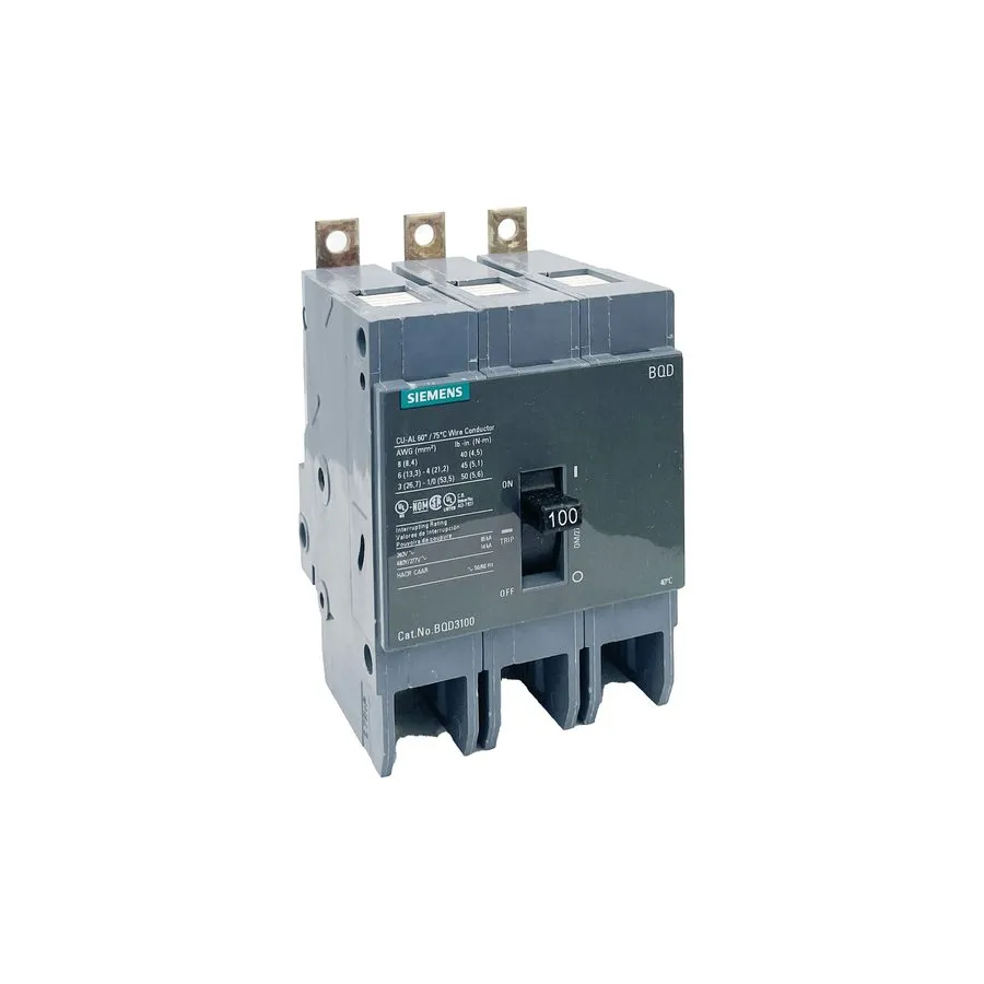Автоматический выключатель Siemens BQD BQD3100 3 Pole 100 Amp 480V Circuit Break
