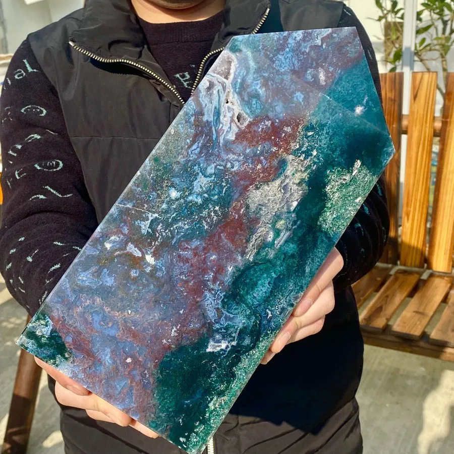 Лабораторный прибор 5.01LB Natural agate water grass quartz Slice polishing heal