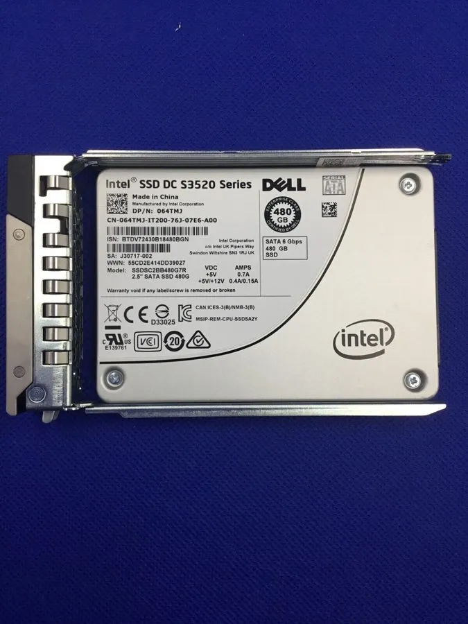 SSD-накопитель 64TMJ для DELL Intel DC S3520 480GB 6Gb/s 2.5INCH SATA SSD 064TMJ