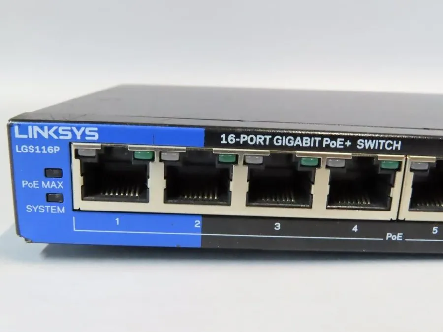 Коммутатор Linksys LGS116P 16-Port Gigabit PoE+ Unmanaged Network Switch 80W