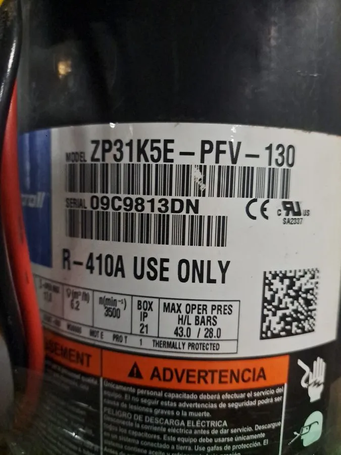 Компрессор Copeland ZP31K5E-PFV-130 Scroll Compressor 2.5 Ton 208-230V 1PH 31100