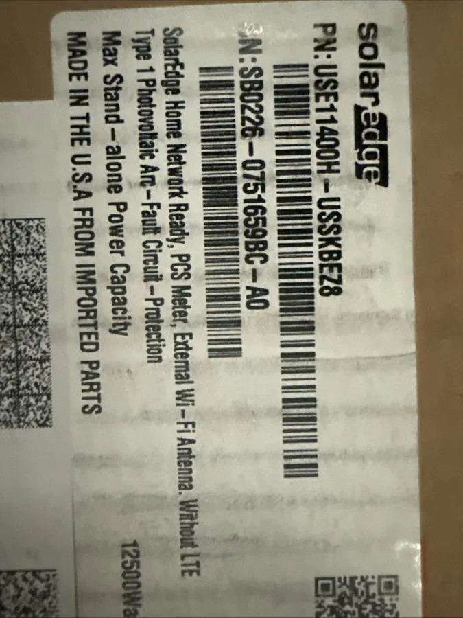 Инвертор SolarEdge 11.4kW Single Phase Home Hub String Inverter USE11400H-USSKBE